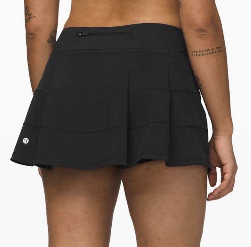 Lululemon Pace Rival Skirt Square Tag Womens Size 14 Black 13.5” Way Stretch